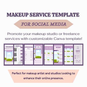 Editable Makeup Service Advertising Templates | Social Media Designs for Makeup Studios & Artists | Canva Templates