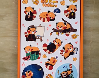 Vinyl Sticker Sheet | Red Panda’s Hobbies