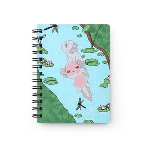 Axolotl Spiral Notebook – Kawaii Pond Journal - Etsy