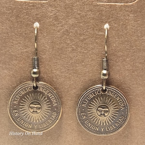 Argentine 5 Centavos Coin Earrings - 1992