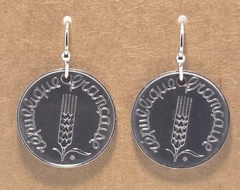 France – 5 Centimes Coin Earrings