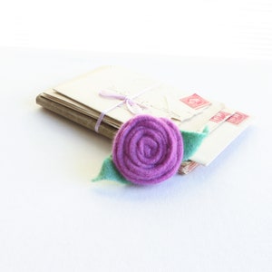 Orchid Cashmere Rose Pin Purple Cashmere Rose Brooch Free Shipping image 1