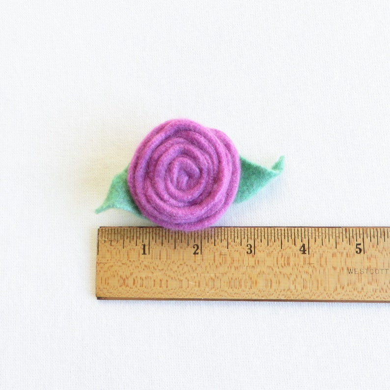 Orchid Cashmere Rose Pin Purple Cashmere Rose Brooch Free Shipping image 3