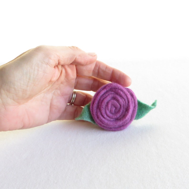 Orchid Cashmere Rose Pin Purple Cashmere Rose Brooch Free Shipping image 2