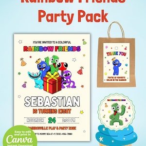 Rainbow Friends Birthday Party Pack: Video Game Decor (Digital Download)