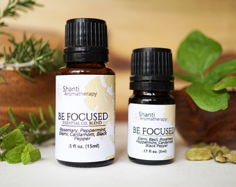 Be Focused Blend for Mental Clarity - Concentration Blend - Study Aid - Energizing Essential Oil Blend