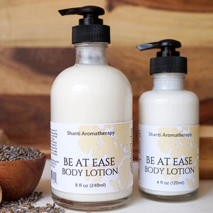 Be At Ease Lotion - 4oz or 8oz Natural Aromatherapy Lotion For Relaxation - natural skin care vegan body lotion
