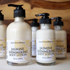 Jasmine Shimmering Body Lotion - Shimering Mica All Natural Body Lotion 4oz  or 8oz - Gift for Women