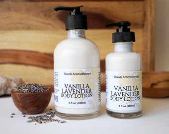 Lavender Vanilla Body Lotion - 4oz or 8oz - All Natural Body Lotion - Natural Skin Care