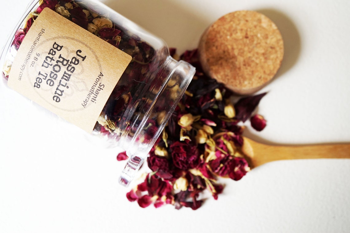 Jasmine Rose Organic Bath Tea Gifts for Her Gifts for Mom Etsy
