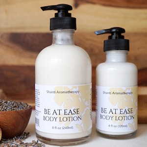 Be At Ease Lotion - 4oz or 8oz Natural Aromatherapy Lotion For Relaxation - natural skin care vegan body lotion