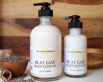 Be At Ease Lotion - 4oz or 8oz Natural Aromatherapy Lotion For Relaxation - natural skin care vegan body lotion