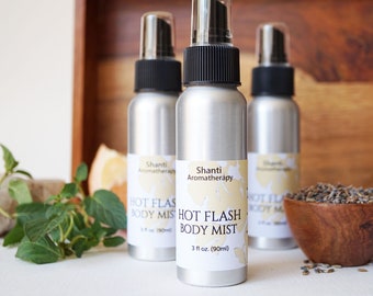 Hot Flash Cool and Refreshing Body Mist - 3oz Cooling Essential Oils Body Mist