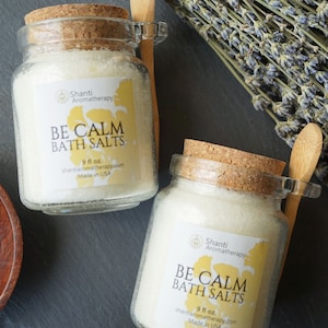 Be Calm Relaxing Bath Salts - Lavender - Stress Relief - Restful Sleep - Gift for Mom - Gift for Women - Best Friend Gift