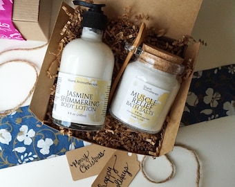 Personalized Gift Set - Self Care Bath Salt and Lotion - Relaxation and Stress Relief Gift - Gift for Women - Care Package