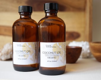 Organic Coconut Oil - Fractionated Coconut Oil - Carrier Oil For Aromatherapy - Massage Oil - Skin Care Oil