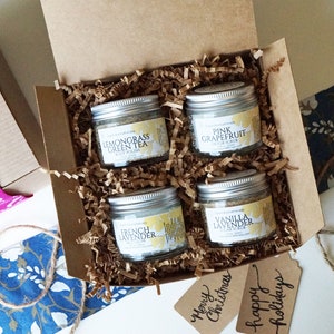 Salt and Sugar Scrub Gift Box - Christmas Gift Box - Sampler Set - Natural Body Scrubs - Coworker Gift - Gifts for Her - Best Friend Gift