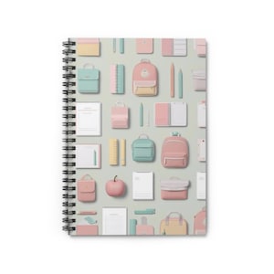 Niedliches Pastell Spiralblock - Kawaii Schulmaterial, Liniertes Line Journal für Studenten, Lerngeschenk, Ästhetisches Briefpapier, kostenloser Versand