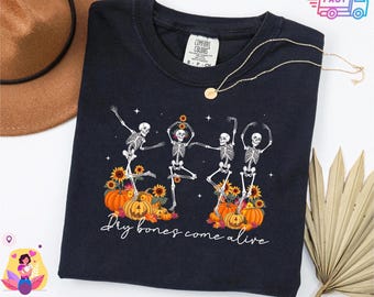 Christian Halloween Shirt, Dancing Skeletons, Comfort Colors Tee