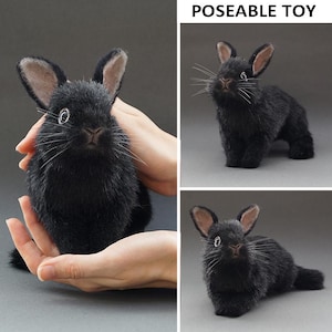 Realistic rabbit toy, Poseable plush bunny, stuffed cute animal