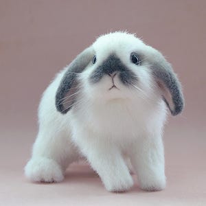 Realistic bunny toy, Poseable plush rabbit, stuffed cute animal