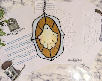 Patrón de vitral fantasma, atrapasol (PDF/PNG) Descarga digital