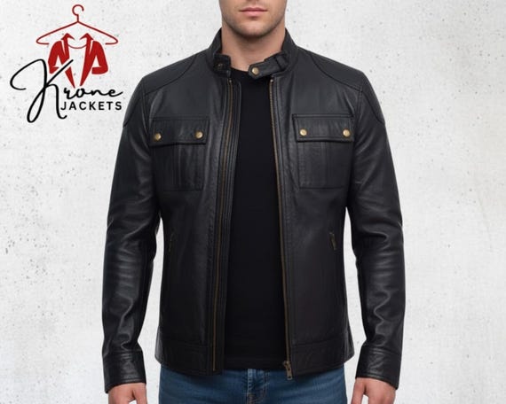 Men’s Soft Black Sheepskin Jacket, Lightweight Premium Leather Jacket, Handcrafted Biker Style Jacket, Casual Everyday Riding Jacket