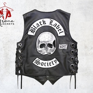 Premium Zakk Wylde BLS Vest – Black Label Society Biker Leather Jacket with Club Patches for Men Rock Style