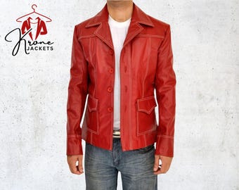 タイラー・ダーデン ファイトクラブ レザージャケット：レトロな映画