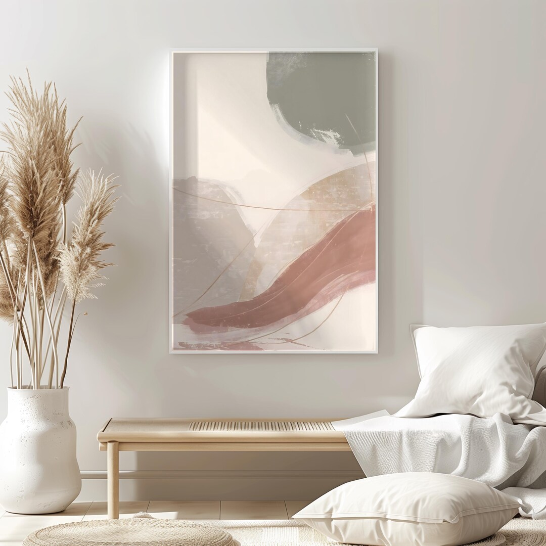 Neutral Abstract Wall Art Print Modern Boho Wall Art Printable Living ...