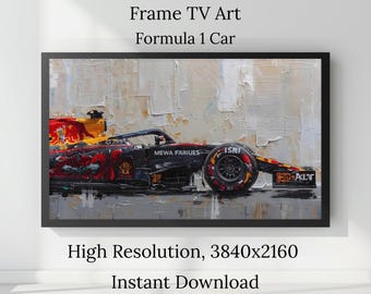 Tv Art, Samsung Frame Tv Art, Formula 1 Car Painting, Digital Art Painting, F1 Race Car, Digital Download