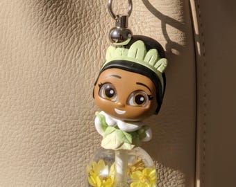 Sleutelhanger Tiana – Prinses en de Kikker – Handgemaakte tashanger met kralen – cadeau prinses fan/minnaar, aandenken