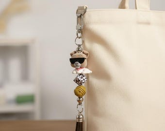 Dodger Keychain, Oliver & Company Inspired Bag Charm, Dog Lover Gift