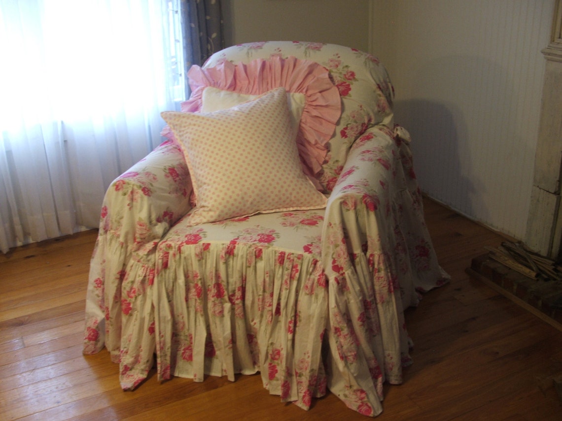 Chair Slipcover/ruffled Slipcover/white Slipcover/slipcover Etsy