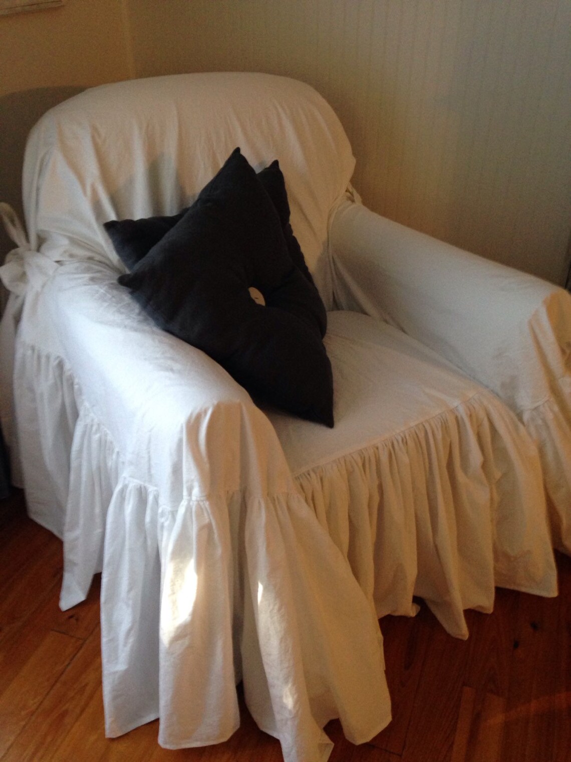 Chair Slipcover/ruffled Slipcover/white Slipcover/slipcover Etsy
