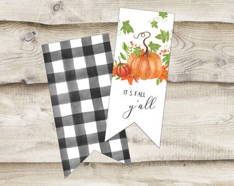 It's Fall Y'all Gift Tag Set Autumn Instant Download