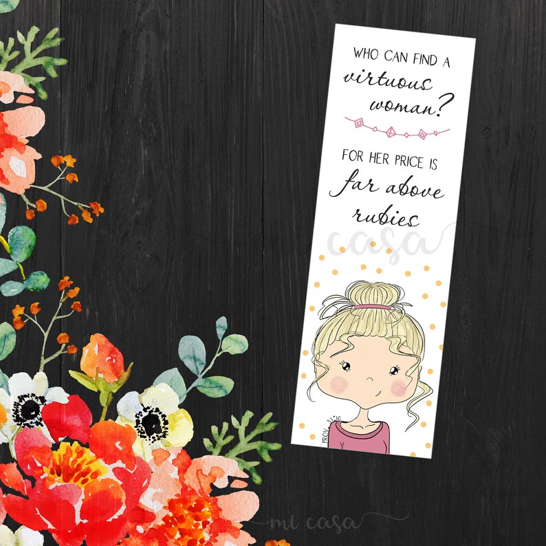 Proverbs 31 Virtuous Woman Bookmarks Instant Download - Etsy