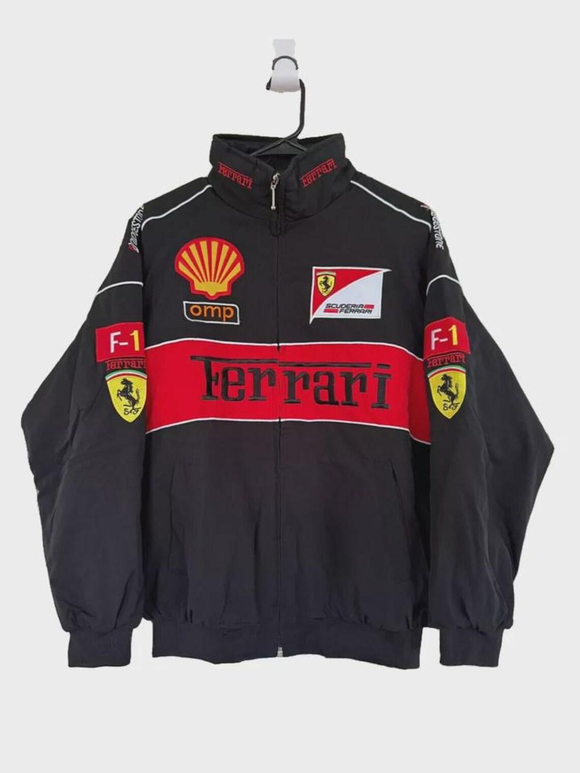 Ferrariレーシングジャケット Rare!] Ferrari Racing Jacket with Logo Patch Red & White