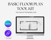 Interior Design Floor Plan Kit, Scaled Canva Template