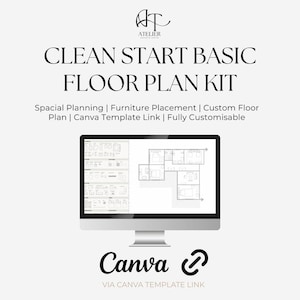 Interieurontwerp plattegrondset | Geschaalde canvassjabloon