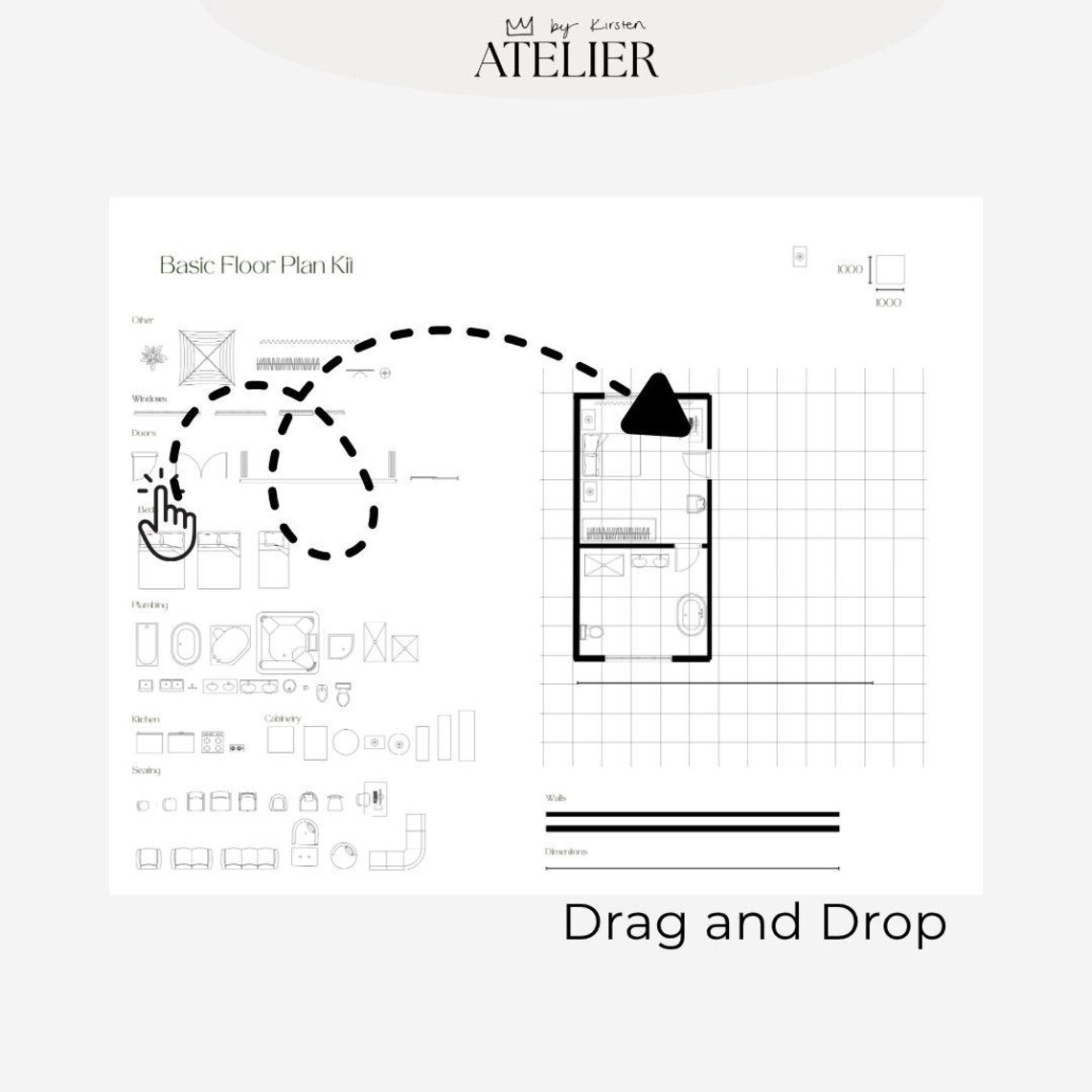 Interior Design Floor Plan Kit, Scaled Canva Template - Etsy