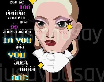Lady Gaga T-Shirt Druck Lady Gaga Mayhem Lady Gaga meme Zitat 100 Leute im Raum