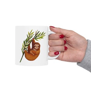 Cute Mom & Baby Sloth Ceramic Mug | Cozy Coffee Cup | Fauna Vibe Mug | Perfect for Gifts, Home Decor, and Relaxation