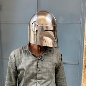 Star War Mandalorian Helmet Beskar Style & Hand Forged Mandalorian Metal Helmet