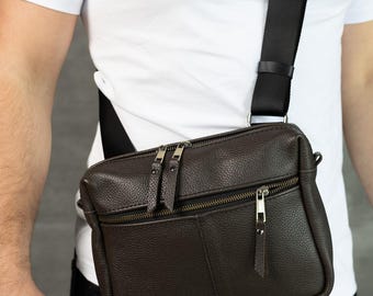 Leather Messenger Bag, Shoulder Bag, Mens Crossbody bag