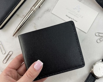Men's Bifold Wallet Made of Genuine Leather SG001 (Black)