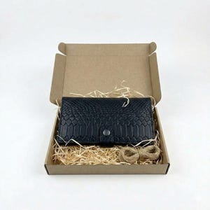 Python Embossed Leather Wallet - Herren Clutch Geldbörse - Lange Leder Geldbörse - Geschenk für Ihn