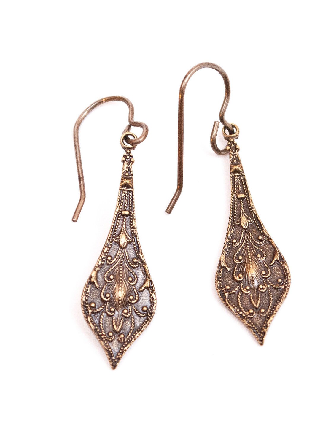 Embossed Pendant Pierced Earrings Etsy