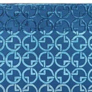 Hand-Tufted Wool & Botanical Silk Rug | Gradient Chain Design image 7