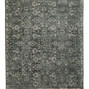 8x10 Hand-Knotted Wool & Bamboo silk Carpet: Luxurious Artisan Rug